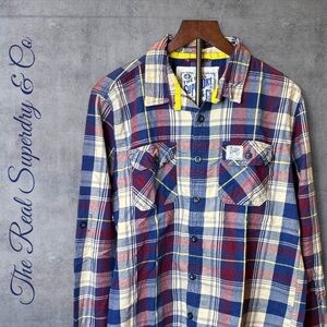 SUPERDRY CLASSIC LUMBERJACK TWILL SHIRT Regular Fit Frontier Plaid Size XXL